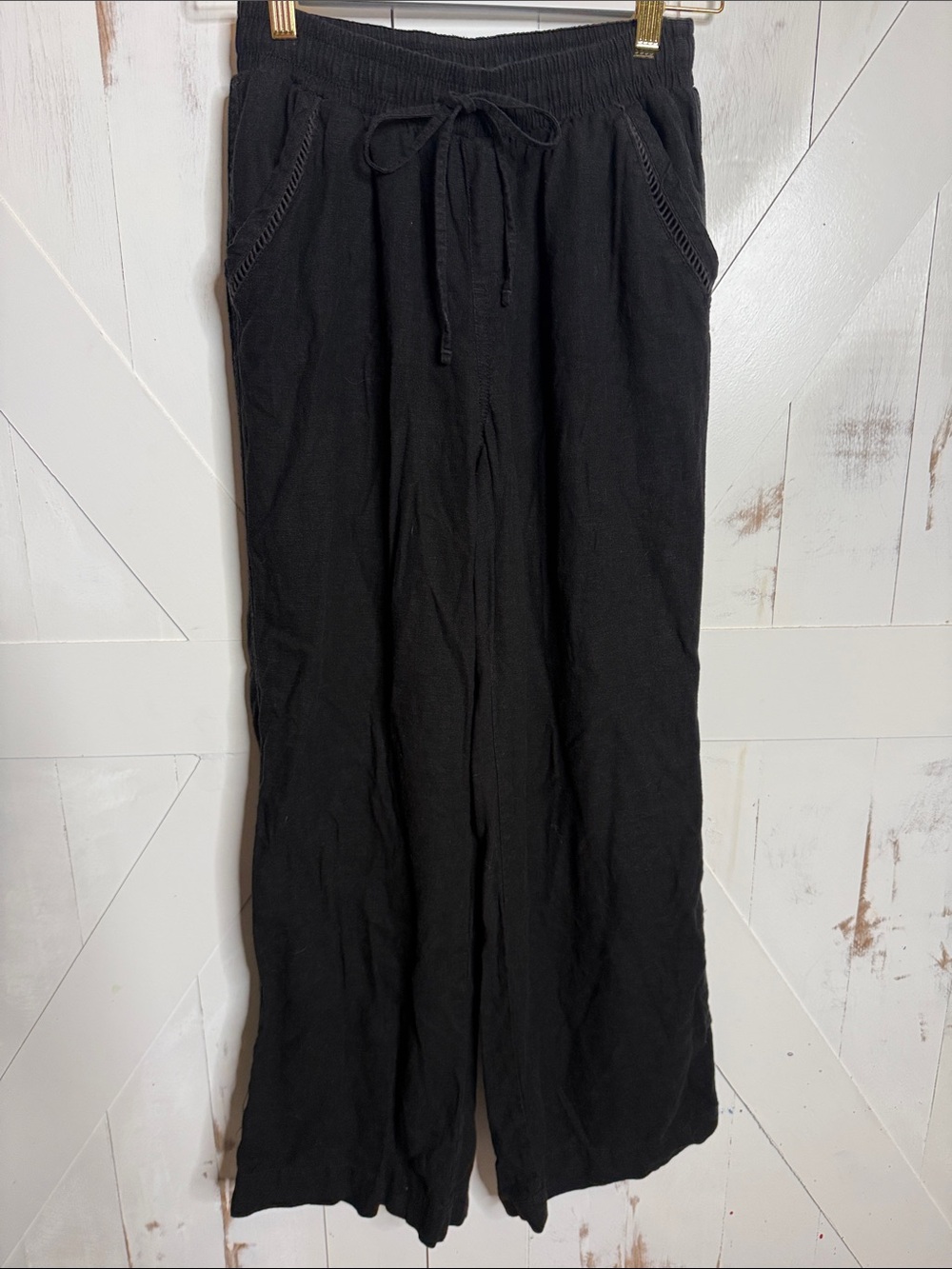 Briggs New York Black Wide-Leg Drawstring Pants - Picture 5 of 13